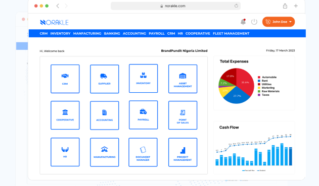 NORAK Dashboard Mockup